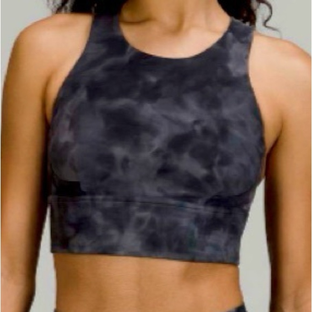 Lululemon Wunder Train Longline Bra, Diamond Dye Pitch Grey